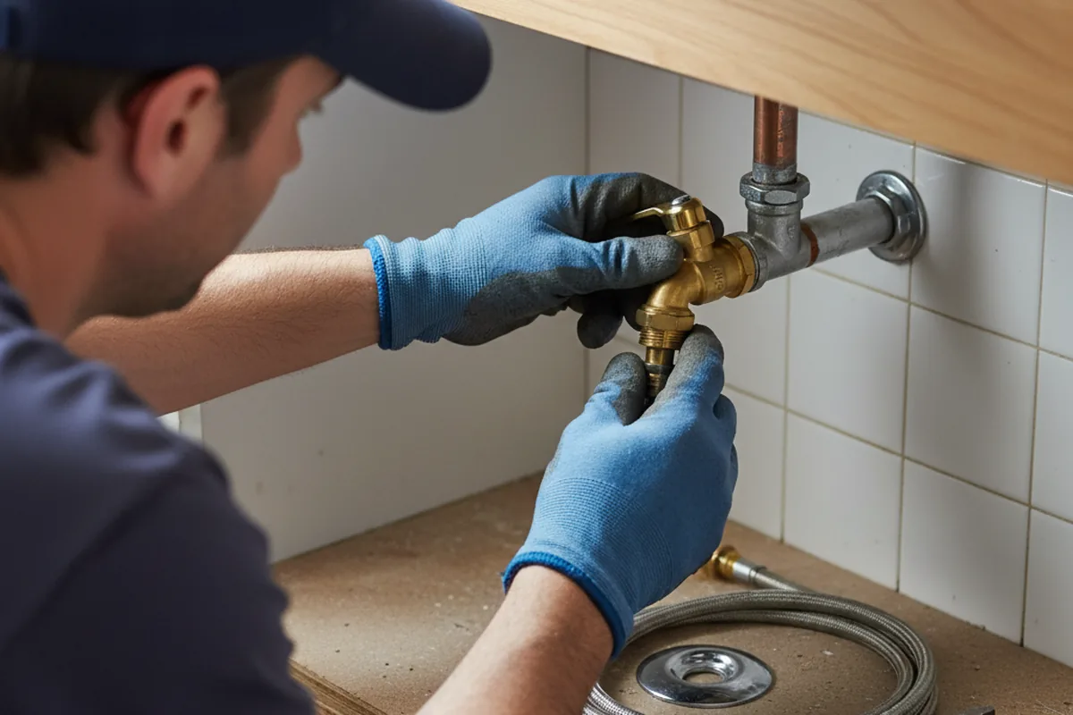Shutoff valve and fitting work during Emergency Plumbing in Darlington
